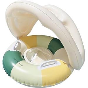 Yurosuis Salvagente Neonato con Parasole - Galleggiante per Piscina Bambini, Salvagente Gonfiabile per Bambini, Anello da Nuoto per Seggiolino di Sicurezza per 1-4 Anni