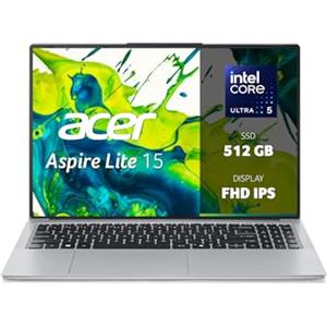Acer Aspire Lite AL15-54P-509D PC Portatile, Notebook, Display 15.6" FHD IPS, Processore Intel Core Ultra 5 115U, RAM 16 GB DDR5, 512 GB SSD, Scheda Grafica Intel Graphics, Windows 11 Home
