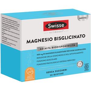 Swisse Ultiboost Magnesio Bisglicinato - Integratore per la stanchezza e i muscoli, 30 bustine