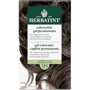 Herbatint Colorazione per Capelli in Gel 5N Castano Chiaro - 170 ml | Senza Ammoniaca, 100% Copertura di Capelli Grigi | con 8 Estratti Biologici, Ideale per pelli Sensibili