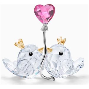 Swarovski Inseparabili Cuore Rosa - Doppia figura in cristallo con cuore rosa, collezione With Love