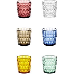 Guzzini Vanity Set 6 Bicchieri Bassi Multicolore - D 8,5 Cm H 9,2 Cm