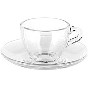 HOME 6 TAZZE CAFFE' con PIATTO Basic Vetro