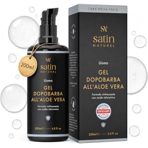 Satin Naturel Crema Viso Uomo 3 in 1 + Dopobarba 200 ml - Crema Antirughe e Idratante con Gel di Aloe Vera e Acido Ialuronico - Contorno Occhi - Idea Regalo Compleanno