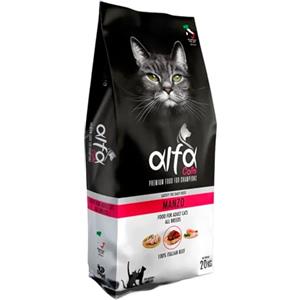 Pet's Garden Crocchette per Gatti Alfa Cats Gusto Manzo Cibo Alimento Secco Bilanciato Ideale per Gatti Adulti Sterilizzati di Tutte le Razze Sacco da 20kg Prodotto Italiano