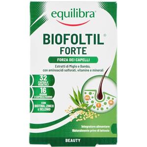 equilibra Integratori Alimentari, Biofoltil Forte, Integratore per il Benessere di Capelli e Unghie, a Base di Zinco, Selenio e Rame, con Ortica, Miglio e Bambù, 32 Capsule