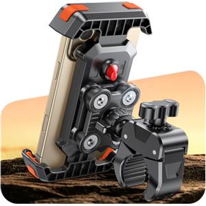 CIRYCASE Porta Cellulare Moto, 2026 Aggiorna Antivibrazione Porta Cellulare Bici Supporto Manubrio Stabile [360° Rotabile & Blocco Rapido], Stabilizzatori e Ammortizzatori Moto per Telefoni 4.7-6.8''