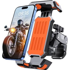 CIRYCASE Porta Cellulare Bici, 3S Installazione & Massima Antivibrazione Porta Telefono Moto, 360° Rotante e Aggiornato Morsetto Attacchi Manubrio Accessori per Moto e Bicicletta per 4.7-6.8" Telefono