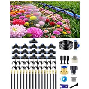 QXZYJQL Sistema di Irrigazione a Goccia Automatico per Giardino, Irrigatore Rotante a Getto Regolabile 360°, Ugello a Nebbia con Flusso d'Acqua Ad Alto Volume per Giardino, Terrazzo (15 M)