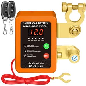 Mtchavno Stacca Batteria per Auto 12V 240A, Interruttore di Isolamento della Batteria Staccabatteria Automatico Antifurto Auto Senza Fili con Telecomando per Auto RV ATV Camion Barca Trattore