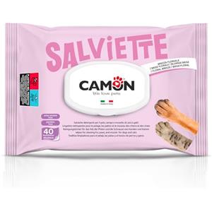 CAMON | Salviette Detergenti per Cani e Gatti, Box da 40 Salviette, Brezza Floreale, 30x20cm, Formula Delicata