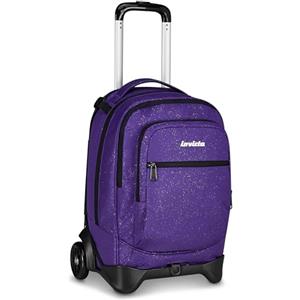 Invicta Trolley Scuola Plug Shine, Viola, 34 L, Effetto brillantini, Doppio Scomparto, Cross-over System, Tasca attrezzata, Scomparto porta pc, Tasca portaborraccia, Scuola media e superiore, Ragazza