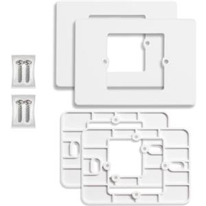ilSALVAMURO Adattatore scatola placca da 503 a 502, placca adattatore riduttore da 503 a 502 in plastica. Supporto adattatore cassetta per termostati o altro (Mod 1 Bianco (2 confezioni))