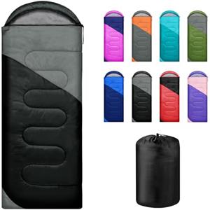 Yarmiene Sacco a Pelo-Sacco a Pelo 4 Stagioni-Adulti e Bambini, Sacci a pelo Compatto Ultraleggero per Campeggio e Escursionismo, Sacci a Pelo da Campeggio Rettangolare Portatile, Rosa Rossa+Blu Scuro