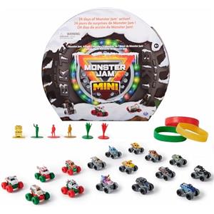 Monster Jam Mini calendario dell'Avvento natalizio, 24 giorni di mini Monster Trucks e accessori, scala 1:87, giocattoli per bambini per ragazzi e ragazze dai 3 anni in su