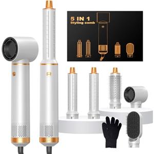 UKYITU Asciugacapelli 5 in 1 Hair Styler, Air Styler Phone 5 in 1 Multifunzione Phon Capelli, Spazzola Asciugacapelli Per Dare Volume Ai Capelli, Lisciare, Arricciare, Ioni Air Curler Brush