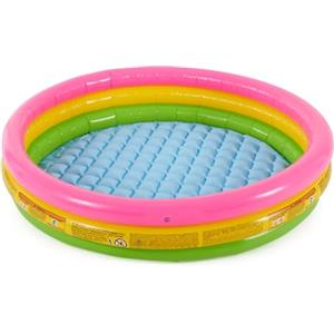 Intex 57422NP - Piscina Gonfiabile Sunset Glow, Tre Anelli, Vinile, Multicolore, 147x33 cm
