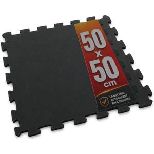 Floordirekt Tappetino protettivo per pavimento, 50 x 50 cm, tappetino in gomma con sistema a incastro a V, tappetino fitness e tappetino per palestra domestica, attrezzature sportive, area di