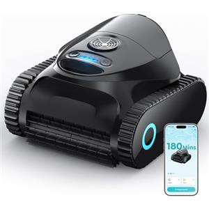 BRINBO 2026 C1 Robot Piscina Limpiafondos y Paredes, Autonomía 180 min, 3 Motores, Succión Potente, Control por App,Doble Filtración, Robot Limpiafondos Piscina Inalámbrico 150㎡,Nero
