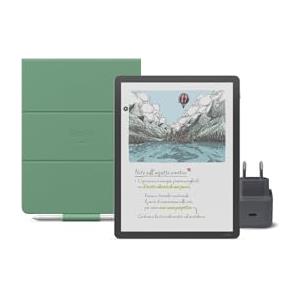 Amazon Kindle Scribe Colorsoft 32 GB (Grafite) + Penna Premium + Custodia | Materiali di origine vegetale (Verde Matcha) + USB-C Caricabatterie