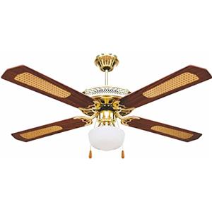 Kooper 2160665 Ventilatore Soffitto con 4 Pale, 130 cm, 60 W, Marrone