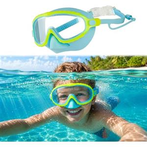 Generic Occhialini da nuoto per bambini con copertura per il naso, 2026 nuovi occhiali da nuoto per bambini con montatura grande HD, maschera subacquea per bambini e ragazzi 4-16
