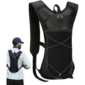 Generico Zaino Idrico, Zaino con Borraccia Integrata, Con Strisce Rifrangenti Spallaggi Regolabili Nylon Leggero Per Trekking Ciclismo Viaggi E Moto