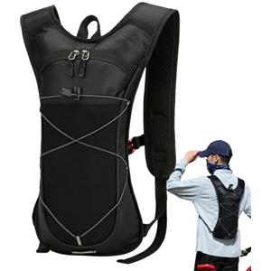 Generico Zaino Idrico per Trekking,Zaini per Idratazione - Con Strisce Rifrangenti Spallaggi Regolabili Nylon Leggero Per Trekking Ciclismo Viaggi E Moto