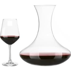 KASANOVA Set di calici vino con decanter Aria da 480 ml, 2 bicchieri da vino, 1 decanter in vetro cristallo LUXION
