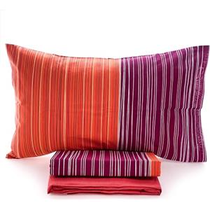Bassetti Completo Lenzuola matrimoniali Ginevra Arancio/Bordeaux
