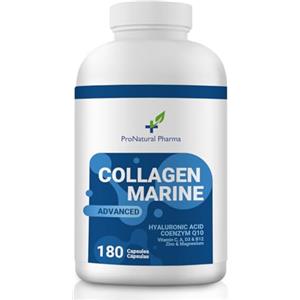ProNatural Pharma Collagene Marino Capsule con Acido Ialuronico e Coenzima Q10 | Con Zinco, Magnesio e Vitamina C | 180 Capsule (3 Mesi) | Pelle, Capelli, Unghie e Articolazioni | ProNatural Pharma