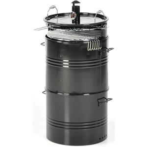 Giordanoshop Barbecue Affumicatore a Carbone Carbonella Taddei Barrel Nero