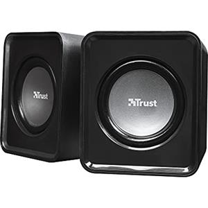 Trust Leto Set Altoparlanti 2.0 Compatto, 6W (3W RMS), Alimentazione USB, Connessione Jack 3.5 mm, Casse PC Stereo per Computer, Portatile, Laptop - Nero