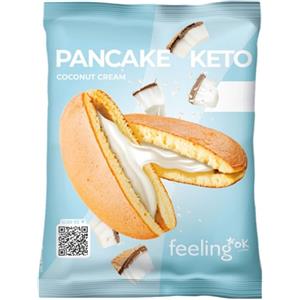 Feeling Ok Pancake Keto con Crema al Cocco - 50g, Ricco di Proteine e Basso Contenuto di Carboidrati