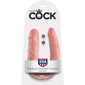 King Cock,Pipedream Pene Curvo A Doppia Punta King - Color Carne Medio