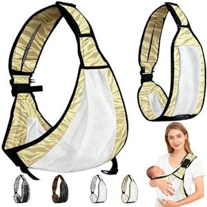 AUNGCSHE Fascia Neonato, Fascia Porta Bebe Regolabile, Marsupio Neonato 0-36 Mesi, Adatto dai Neonati ai Bambini Piccoli, Capacità di Carico Massima di 20 Kg (Giallo)