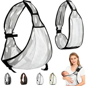 AUNGCSHE Fascia Neonato, Fascia Porta Bebe Regolabile, Marsupio Neonato 0-36 Mesi, Adatto dai Neonati ai Bambini Piccoli, Capacità di Carico Massima di 20 Kg (Grigio)