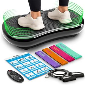 Bluefin Fitness Pedana Vibrante Bluefin Fitness Ultra Slim Power | Modellatore Vibrante | 5 programmi + 180 livelli | Allenamento completo | Fitness silenzioso a casa | Facile da riporre | Design elegante e compatto