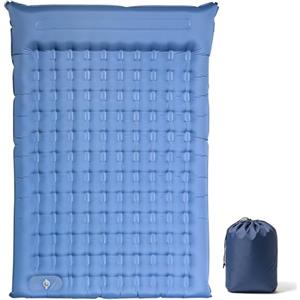 DoXtreme Materasso Campeggio Autogonfiante Doppio Ultraleggero 2.1kg - Letto Gonfiabile Matrimoniale 195×138×14 cm con Cuscino 17cm Struttura Sospesa TPU Antiforatura - per Campeggio Trekking Spiaggia Ospiti