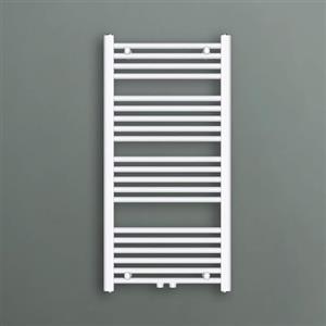 Mai & Mai Radiatore Piatto da Bagno 100x50cm, Bianco | Radiatore Scaldasalviette Termoarredo da Bagno Riscaldamento Elettrico o da Acqua Calda RHE Scalda Portasciugamani in Acciaio