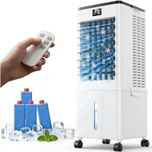 VectrDyna Condizionatore Portatile senza tubo 10L Migliorato, Raffrescatore d'Aria 4 in 1, 3 Velocità, Timer 1-12h, 3 Modalità, Telecomando, Oscillazione 60°, per Camper, Casa, Ufficio(Nero e bianco opaco)