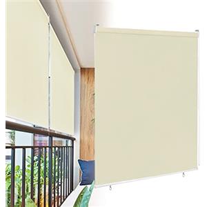 VA-Cerulean Tenda a rullo per esterni verticale, protezione solare, resistente alle intemperie, tenda avvolgibile oscurante per finestre e porte (140 x 140 cm, beige)