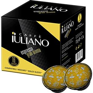 Caffè Iuliano Capsule compatibili CON sistema DOLCE GUSTO® caffe IULIANO miscela Gran aroma MISCELA: 10% Arabica - 90% Robusta TOSTATURA: Media (16)