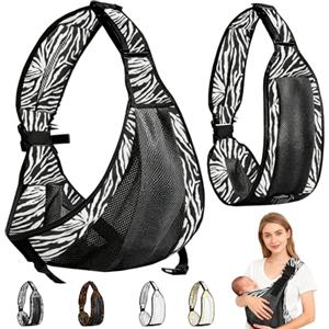 AUNGCSHE Fascia Neonato, Fascia Porta Bebe Regolabile, Marsupio Neonato 0-36 Mesi, Adatto dai Neonati ai Bambini Piccoli, Capacità di Carico Massima di 20 Kg (Bianco e nero)