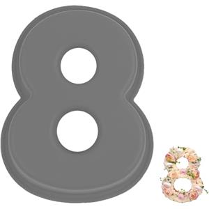 YXHZVON Stampo Torte Numeri Silicone, Stampo Numeri 8 Grigio, 25 cm Stampo Torta 3D per Compleanno e Anniversario