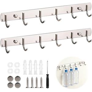APKOL 2pcs ganci da cucina acciaio inox 304, appendiabiti da parete Appendiabiti da Parete, per per cucina, bagno, soggiorno e corridoio Giardino Camera da Letto