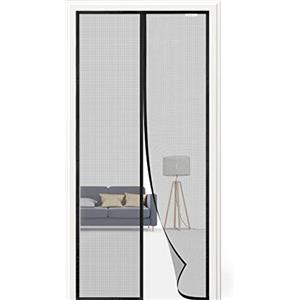 CWEEN CLU Zanzariera per Porta Magnetica 100x220cm, Ultimi Modelli, Zanzariera per Porta Balcone Senza Foratura, Adatta per Porte Balcone, Porte Finestra, Porte Terrazzo. Nero