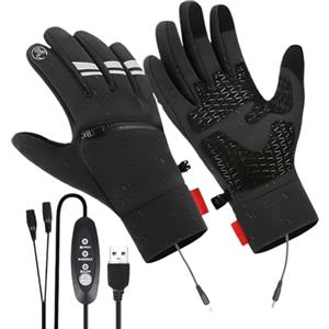 Generic Guanti riscaldanti - 3 impostazioni di calore elettrici impermeabili riutilizzabili - Guanti invernali caldi - per caccia invernale, campeggio, calcio, golf, lavoro, moto, ufficio all'aperto