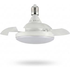 K2 STORE Ventilatore da Soffitto con Luce LED E27 30W, Lampada Ventilatore con Pale Retrattili e Telecomando, Ventola Silenziosa a 4 Velocità, 3 Colori di Luce Calda Naturale Fredda, Timer, Risparmio