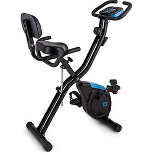 Capital Sports Azura 2 X Bike - Cyclette da Camera, Ergometrica, Computer di Allenamento, Ciclette Pieghevole con Massa Volanica di 3 kg, Resistenza Regolabile su 8 Livelli, Nero